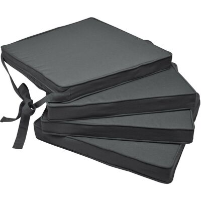 BEAUTISSU Cuscini Per Sedie In Set Da 4 Unità Loft Sk 45x40x5 Cm - Comodi E Resistenti Con Pratico Laccio Grigio Grafite - BEAUTISSU Cuscini Per Sedie In Set Da 4 Unità Loft Sk 45x40x5 Cm - Comodi E Resistenti Con Pratico Laccio Grigio Grafite -