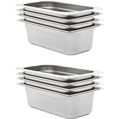 VIDAXL Contenitori Gastronorm 8 Pz Gn 1/3 100 Mm In Acciaio Inox VIDAXL Contenitori Gastronorm 8 Pz Gn 1/3 100 Mm In Acciaio Inox