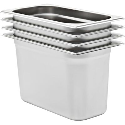 VIDAXL Contenitori Gastronorm 4 Pz Gn 1/3 200 Mm In Acciaio Inox VIDAXL Contenitori Gastronorm 4 Pz Gn 1/3 200 Mm In Acciaio Inox