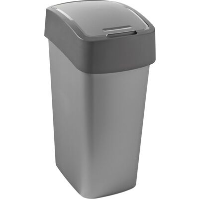 CURVER Flip Bin 50 L Rettangolare Grafite, Argento CURVER Flip Bin 50 L Rettangolare Grafite, Argento