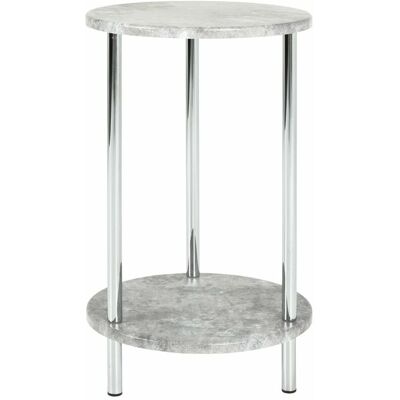 M&S - Haku Möbel Tavolino Cemento, Cromo, Mdf, Metallo - Dim. A 50 Cm X Ø 30 Cm, Stile Moderno M&S - Haku Möbel Tavolino Cemento, Cromo, Mdf, Metallo - Dim. A 50 Cm X Ø 30 Cm, Stile Moderno
