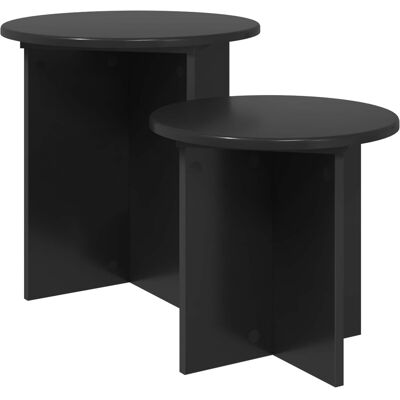 VIDAXL Set Tavolini 2 Pcs Rovere Nero Legno Ingegnerizzato VIDAXL Set Tavolini 2 Pcs Rovere Nero Legno Ingegnerizzato