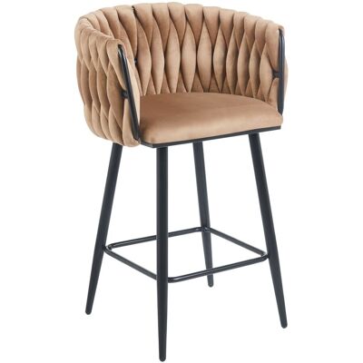 OEM Sgabello H7-fx In Velluto Stile Cappuccino (struttura Nera) OEM Sgabello H7-fx In Velluto Stile Cappuccino (struttura Nera)