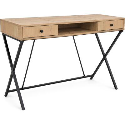 AKORD Scrivania Pc Industriale Rovere Artisan Crossline 120 Cm 2 Cassetti 1 Ripiano Gambe Nere AKORD Scrivania Pc Industriale Rovere Artisan Crossline 120 Cm 2 Cassetti 1 Ripiano Gambe Nere