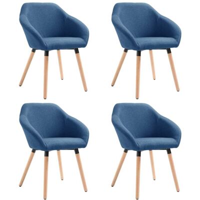 Vidaxl - Sedie da Pranzo 4 pz Blu in Tessuto - Blu - Tessuto - Dining chairs Vidaxl - Sedie da Pranzo 4 pz Blu in Tessuto - Blu - Tessuto - Dining chairs