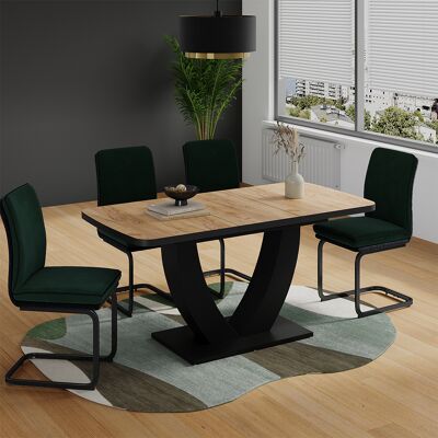 Vicco Tavolo Da Pranzo Allungabile Fenaro, Rovere Dorato/nero, 120-160 X 80 Cm Allungabile, Vicco Tavolo Da Pranzo Allungabile Fenaro, Rovere Dorato/nero, 120-160 X 80 Cm Allungabile,