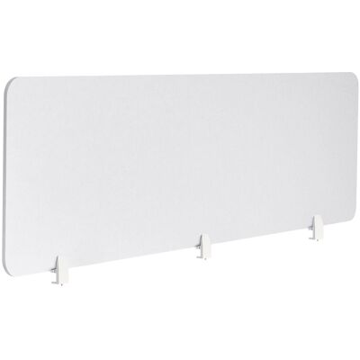 BELIANI Divisorio Da Scrivania In Pet Con Rivestimento In Tessuto 180 X 50 Cm Bianco Sporco Split BELIANI Divisorio Da Scrivania In Pet Con Rivestimento In Tessuto 180 X 50 Cm Bianco Sporco Split