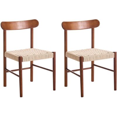 BELIANI Set Di 2 Sedie Da Pranzo Con Struttura In Legno Marrone Eagan BELIANI Set Di 2 Sedie Da Pranzo Con Struttura In Legno Marrone Eagan