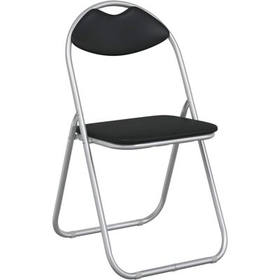 VIDAXL Sedia Pieghevole 8 Pz Pelle Sintetica Nero E Grigio VIDAXL Sedia Pieghevole 8 Pz Pelle Sintetica Nero E Grigio