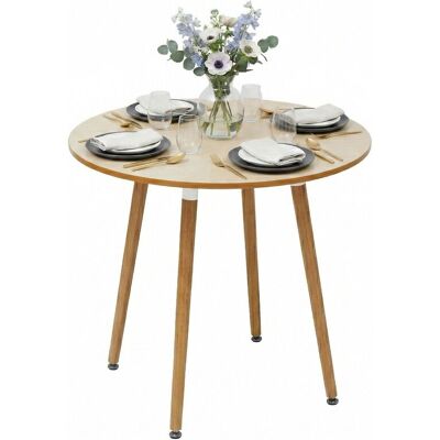 RELAXDAYS Tavolo Rotondo H X D 75 X 80 Cm, Mdf E Bambù, 4 Persone, Portata 100 Kg, Stile Scandinavo, Naturale RELAXDAYS Tavolo Rotondo H X D 75 X 80 Cm, Mdf E Bambù, 4 Persone, Portata 100 Kg, Stile Scandinavo, Naturale