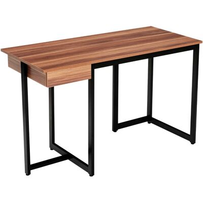 HELLOSHOP26 Scrivania Per Computer 120 X 55 X 75 Cm Cassetto Profondo Struttura In Metallo Poggiapiedi Regolabile Stile Moderno Finitura In Legno Di Noce 200019667 HELLOSHOP26 Scrivania Per Computer 120 X 55 X 75 Cm Cassetto Profondo Struttura In Metallo Poggiapiedi Regolabile Stile Moderno Finitura In Legno Di Noce 200019667