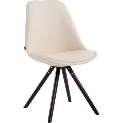 CLP - Sedia Visitatore Laval In Similpelle Gambe Tonde Cappuccino Crema CLP - Sedia Visitatore Laval In Similpelle Gambe Tonde Cappuccino Crema