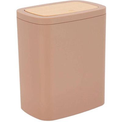 TENDANCE Bidone Per Rifiuti In Abs + Pvc Bamboo 5l - Cappuccino - TENDANCE Bidone Per Rifiuti In Abs + Pvc Bamboo 5l - Cappuccino -