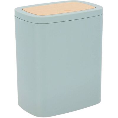 TENDANCE Bidone Per Rifiuti In Gomma Abs + Pvc Bambù 5l - Verde Eucalipto - TENDANCE Bidone Per Rifiuti In Gomma Abs + Pvc Bambù 5l - Verde Eucalipto -