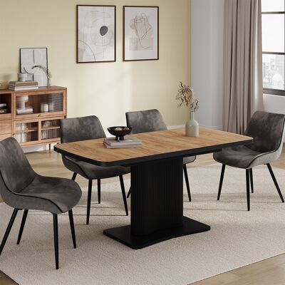 Vicco Tavolo Da Pranzo Allungabile Fenaro, Rovere Dorato/nero, 120-160 X 80 Cm Allungabile, Vicco Tavolo Da Pranzo Allungabile Fenaro, Rovere Dorato/nero, 120-160 X 80 Cm Allungabile,