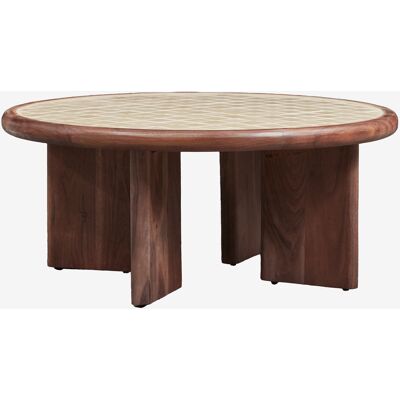 SKLUM Tavolino Da Caffè Rotondo Ø80 Cm In Legno Di Acacia E Piastrelle Aitana SKLUM Tavolino Da Caffè Rotondo Ø80 Cm In Legno Di Acacia E Piastrelle Aitana
