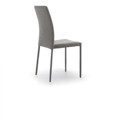 STONES Sedia Leda Design Moderno In Tessuto Easy-clean Grigio Scuro - Struttura In Metallo Rivestito - Seduta Per Sala Da Pranzo - Om/502 STONES Sedia Leda Design Moderno In Tessuto Easy-clean Grigio Scuro - Struttura In Metallo Rivestito - Seduta Per Sala Da Pranzo - Om/502