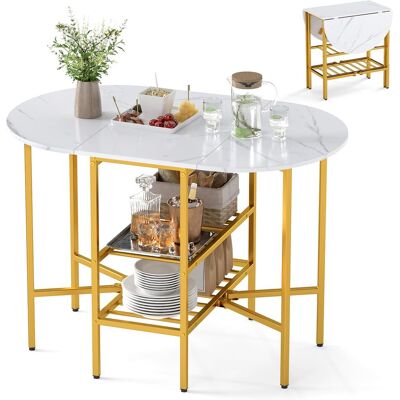COSTWAY Tavolo Pieghevole Tavolo Da Pranzo Salvaspazio Tavolo Da Cucina Ribaltabile Richiudibile Scrivania Tavolo Consolle Versatile 2 Ripiani Piedini Regolab COSTWAY Tavolo Pieghevole Tavolo Da Pranzo Salvaspazio Tavolo Da Cucina Ribaltabile Richiudibile Scrivania Tavolo Consolle Versatile 2 Ripiani Piedini Regolab