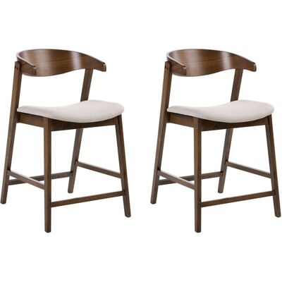 BELIANI Set Di 2 Sedie Da Bar In Stile Tradizionale Con Seduta Imbottita Marrone Scuro E Tortora Lilly BELIANI Set Di 2 Sedie Da Bar In Stile Tradizionale Con Seduta Imbottita Marrone Scuro E Tortora Lilly