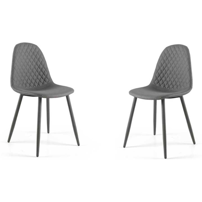 CAPODARTE - Sedia sala da pranzo ecopelle Grigio - 2 sedie - Chair CAPODARTE - Sedia sala da pranzo ecopelle Grigio - 2 sedie - Chair