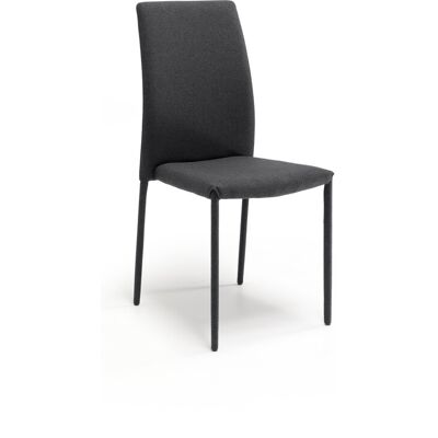 STONES Sedia Leda Design Moderno In Tessuto Easy-clean Nero - Struttura In Metallo Rivestito - Seduta Elegante Per Sala Da Pranzo - Om/502 STONES Sedia Leda Design Moderno In Tessuto Easy-clean Nero - Struttura In Metallo Rivestito - Seduta Elegante Per Sala Da Pranzo - Om/502