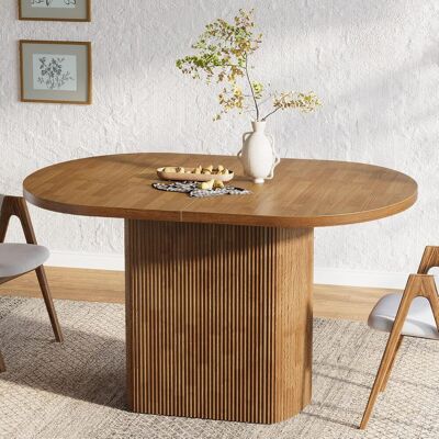 TRIBESIGNS Tavolo Da Pranzo Ovale Per 4 Persone, 120 Cm, Tavolo Cucina Rustico Con Base In Legno, Tavolo Da Pranzo Piccolo Per Sala Da Pranzo, Cucina, Soggiorno, Marrone TRIBESIGNS Tavolo Da Pranzo Ovale Per 4 Persone, 120 Cm, Tavolo Cucina Rustico Con Base In Legno, Tavolo Da Pranzo Piccolo Per Sala Da Pranzo, Cucina, Soggiorno, Marrone