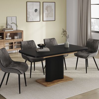 Vicco Tavolo Da Pranzo Allungabile Fenaro, Nero/rovere Dorato, 120-160 X 80 Cm Allungabile, Vicco Tavolo Da Pranzo Allungabile Fenaro, Nero/rovere Dorato, 120-160 X 80 Cm Allungabile,