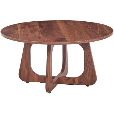 BELIANI Tavolino Da Caffè Con Piano In Ceramica Effetto Travertino Base A Piedistallo Scanalata Stile Moderno Mid-century Marrone Sabrina BELIANI Tavolino Da Caffè Con Piano In Ceramica Effetto Travertino Base A Piedistallo Scanalata Stile Moderno Mid-century Marrone Sabrina