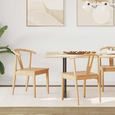VIDAXL Sedia Da Pranzo 2 Pcs Naturale Legno Di Gomma Solido VIDAXL Sedia Da Pranzo 2 Pcs Naturale Legno Di Gomma Solido