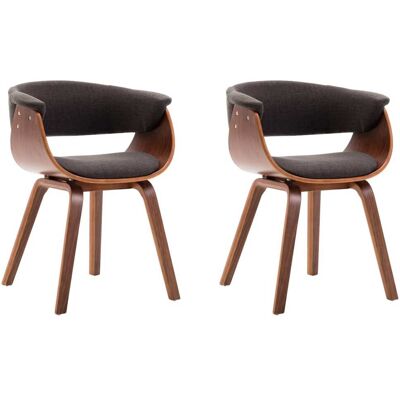 VIDAXL - Sedie Da Pranzo 2 Pz Legno Curvato E Tessuto Grigio VIDAXL - Sedie Da Pranzo 2 Pz Legno Curvato E Tessuto Grigio