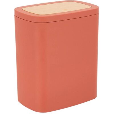 TENDANCE Bidone Per Rifiuti In Abs + Pvc Bambù 5l - Terracotta - TENDANCE Bidone Per Rifiuti In Abs + Pvc Bambù 5l - Terracotta -