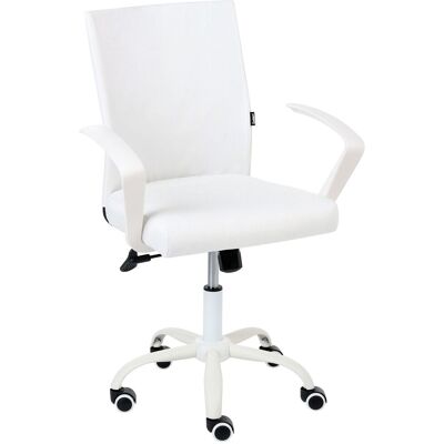 BELIANI Sedia Da Ufficio Girevole Con Altezza E Schienale Regolabili, Rivestita In Tessuto Bianco Modra BELIANI Sedia Da Ufficio Girevole Con Altezza E Schienale Regolabili, Rivestita In Tessuto Bianco Modra