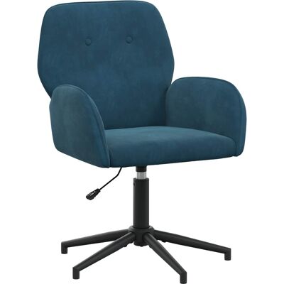 VIDAXL Sedia Da Scrivania Girevole 54 X 55 X 90 Cm Blu Velluto VIDAXL Sedia Da Scrivania Girevole 54 X 55 X 90 Cm Blu Velluto
