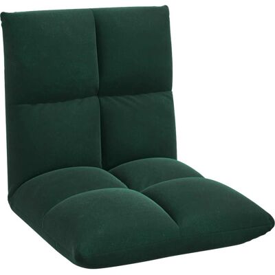 VIDAXL Sedia A Pavimento Regolabile Verde Scuro Velluto VIDAXL Sedia A Pavimento Regolabile Verde Scuro Velluto