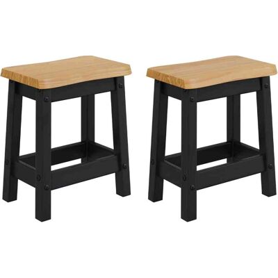 VIDAXL Sgabello Da Bar Ekai 2 Pz Nero 40 X 29 X 45,5 Cm VIDAXL Sgabello Da Bar Ekai 2 Pz Nero 40 X 29 X 45,5 Cm