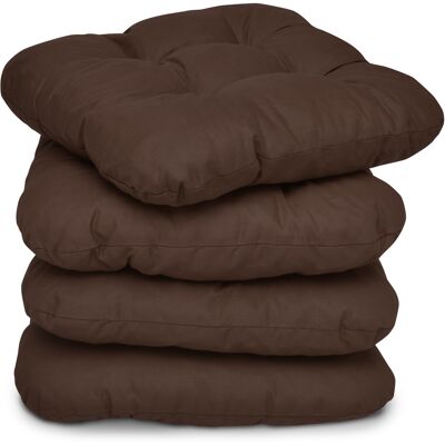 BEAUTISSU Lisa Set Di 4 Cuscini Da Sedia - 40x40x8 Cm - Cuscino Di Seduta Per Sedie Di Casa E Giardino, Imbottitura Comoda E Spessa Marrone Cioccolato - BEAUTISSU Lisa Set Di 4 Cuscini Da Sedia - 40x40x8 Cm - Cuscino Di Seduta Per Sedie Di Casa E Giardino, Imbottitura Comoda E Spessa Marrone Cioccolato -