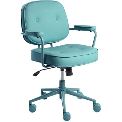 BELIANI Sedia Da Ufficio In Tessuto Con Rivestimento In Ecopelle Struttura In Metallo Funzione Girevole Reclinabile Altezza Regolabile Verde Paramus BELIANI Sedia Da Ufficio In Tessuto Con Rivestimento In Ecopelle Struttura In Metallo Funzione Girevole Reclinabile Altezza Regolabile Verde Paramus