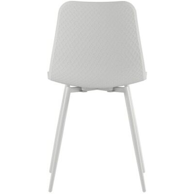 STONES Sedia Da Interni Cover In Polipropilene Con Struttura In Metallo Verniciato Color Bianco - Design Moderno, Ergonomica, 50x58x85 Cm STONES Sedia Da Interni Cover In Polipropilene Con Struttura In Metallo Verniciato Color Bianco - Design Moderno, Ergonomica, 50x58x85 Cm