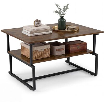 COSTWAY Tavolino Da Salottoa 2 Ripiani 85 X 60 X 47 Cm COSTWAY Tavolino Da Salottoa 2 Ripiani 85 X 60 X 47 Cm