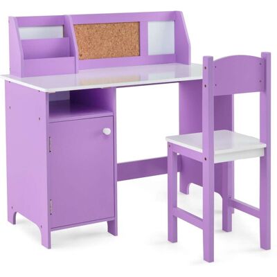 NORTHIX Set Scrivania E Sedia Per Bambini Con Contenitore Legno Viola 211172096 NORTHIX Set Scrivania E Sedia Per Bambini Con Contenitore Legno Viola 211172096