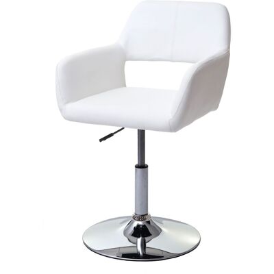 HHG - Sedia Sala Da Pranzo 926 Iii Design Retro Metallo Cromato Ecopelle Bianco HHG - Sedia Sala Da Pranzo 926 Iii Design Retro Metallo Cromato Ecopelle Bianco