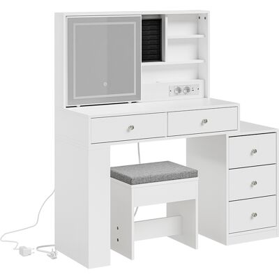 SOBUY Scrivania Con 5 Cassetti Bianco 120x40x127cm Moderno Fwt114-e-w SOBUY Scrivania Con 5 Cassetti Bianco 120x40x127cm Moderno Fwt114-e-w