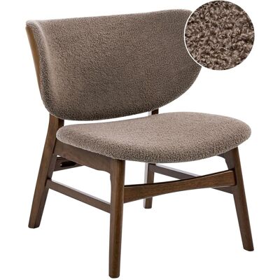 BELIANI Set Di 2 Sedie Da Pranzo In Stile Retrò Seduta Imbottita Boucle Legno Scuro E Tortora BELIANI Set Di 2 Sedie Da Pranzo In Stile Retrò Seduta Imbottita Boucle Legno Scuro E Tortora