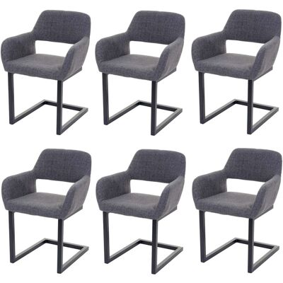 HHG Set 6x Sedie A Slitta Attesa Conferenza 870 Ii Design Retro Metallo Tessuto Grigio HHG Set 6x Sedie A Slitta Attesa Conferenza 870 Ii Design Retro Metallo Tessuto Grigio