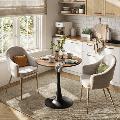Vicco Tavolo Da Pranzo Carl, Noce/nero, 80 X 80 Cm, Vicco Tavolo Da Pranzo Carl, Noce/nero, 80 X 80 Cm,