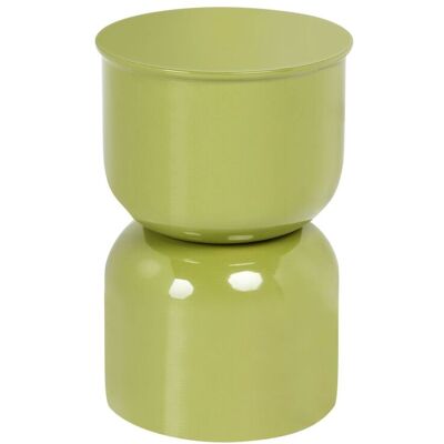 BELIANI Elegante Tavolino Di Complemento Rotondo In Ferro Verniciato Verde Oliva Letta BELIANI Elegante Tavolino Di Complemento Rotondo In Ferro Verniciato Verde Oliva Letta