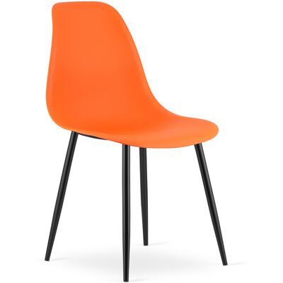 AKORD Sedia Wat Arancione / Gambe Nere X 1 AKORD Sedia Wat Arancione / Gambe Nere X 1