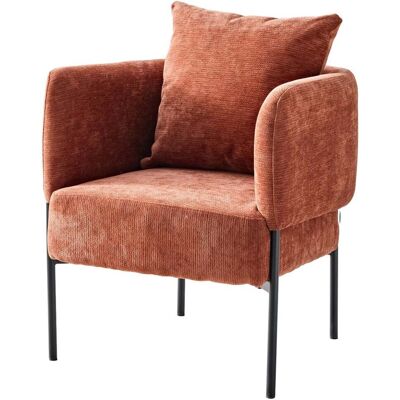 DIMO Poltroncina Dolly In Poliestere Terracotta Con Gambe In Metallo – Sedia Design Moderna DIMO Poltroncina Dolly In Poliestere Terracotta Con Gambe In Metallo – Sedia Design Moderna