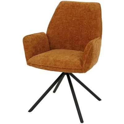 DÉCOSHOP26 Sedia Da Pranzo Girevole Con Braccioli Funzione Di Rotazione Automatica A 180° Rivestimento In Ciniglia Color Giallo Senape Base In Metallo 040009239 DÉCOSHOP26 Sedia Da Pranzo Girevole Con Braccioli Funzione Di Rotazione Automatica A 180° Rivestimento In Ciniglia Color Giallo Senape Base In Metallo 040009239
