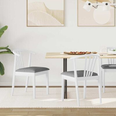 VIDAXL Sedia Da Pranzo 2 Pcs Bianco E Grigio Legno Di Gomma VIDAXL Sedia Da Pranzo 2 Pcs Bianco E Grigio Legno Di Gomma